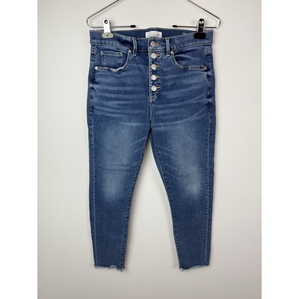 LOFT Jeans Size 8/29 Womens High Waist Skinny Button‎ Fly Denim